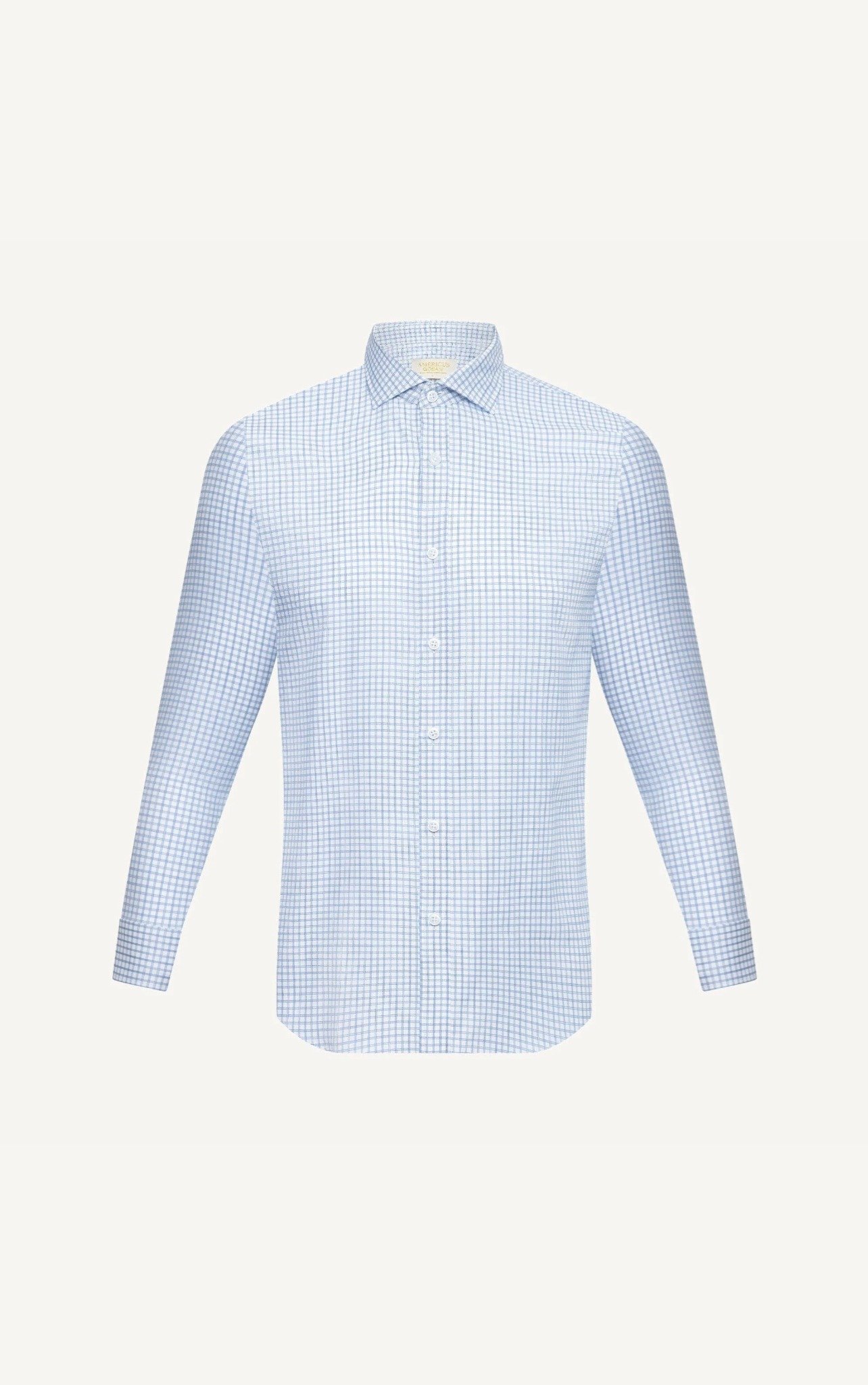 AG78 PREMIUM SLIMFIT SMALL CHECKED SHIRT - LIGHT BLUE