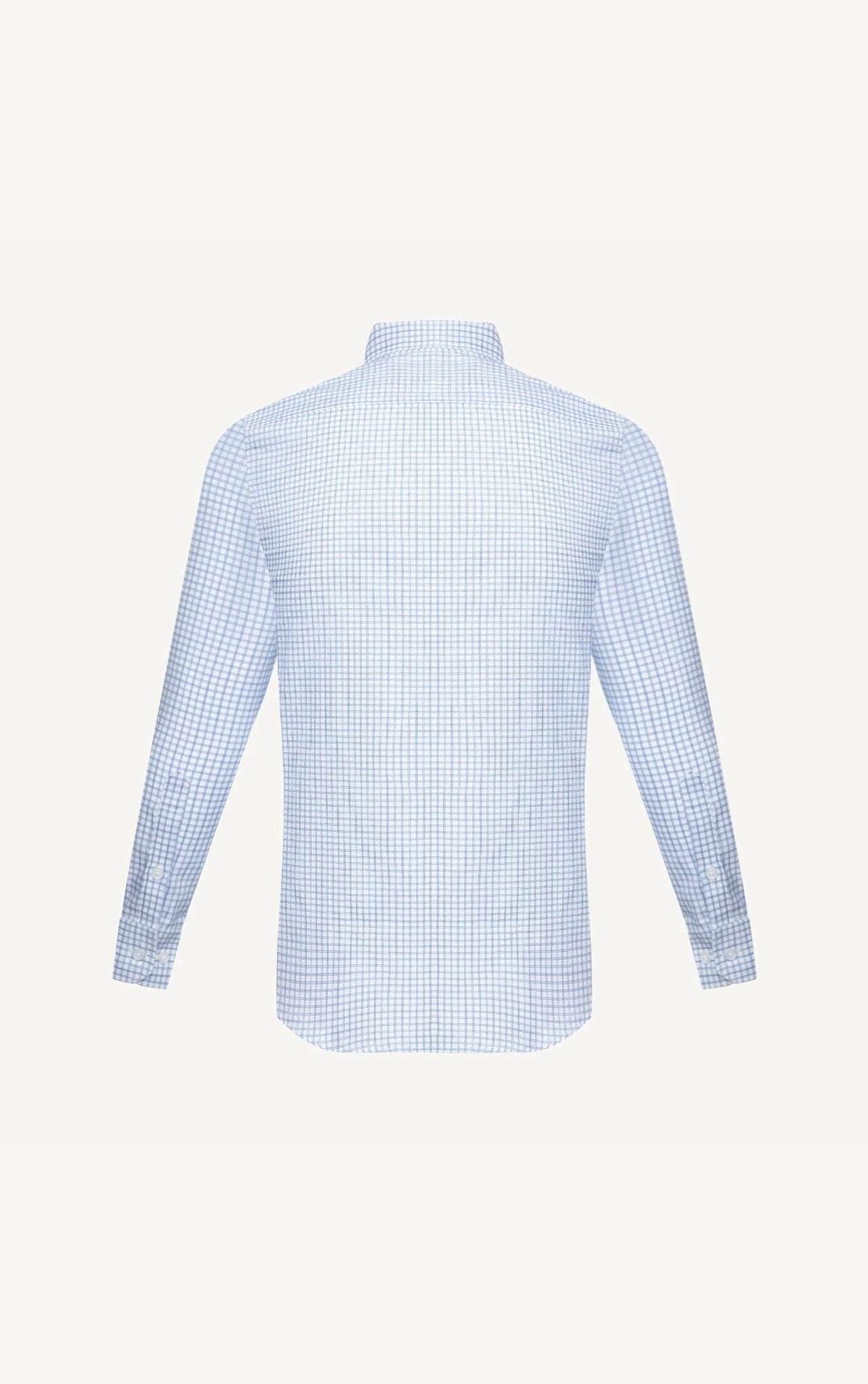 AG78 PREMIUM SLIMFIT SMALL CHECKED SHIRT - LIGHT BLUE