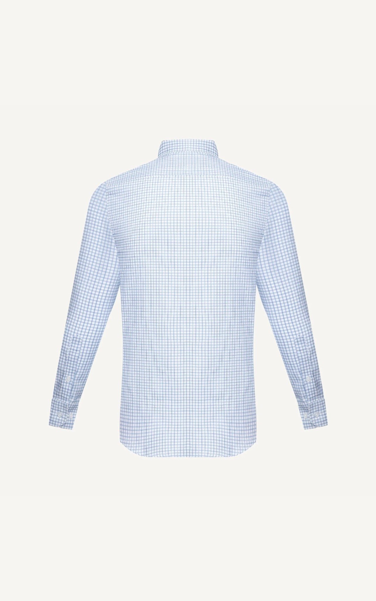 AG78 PREMIUM SLIMFIT SMALL CHECKERED SHIRT - LIGHT BLUE