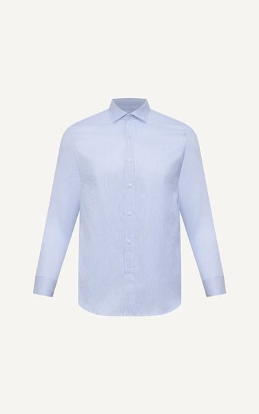  AG876 PREMIUM SLIMFIT TEXTURE STRIPED SHIRT - LIGHT BLUE