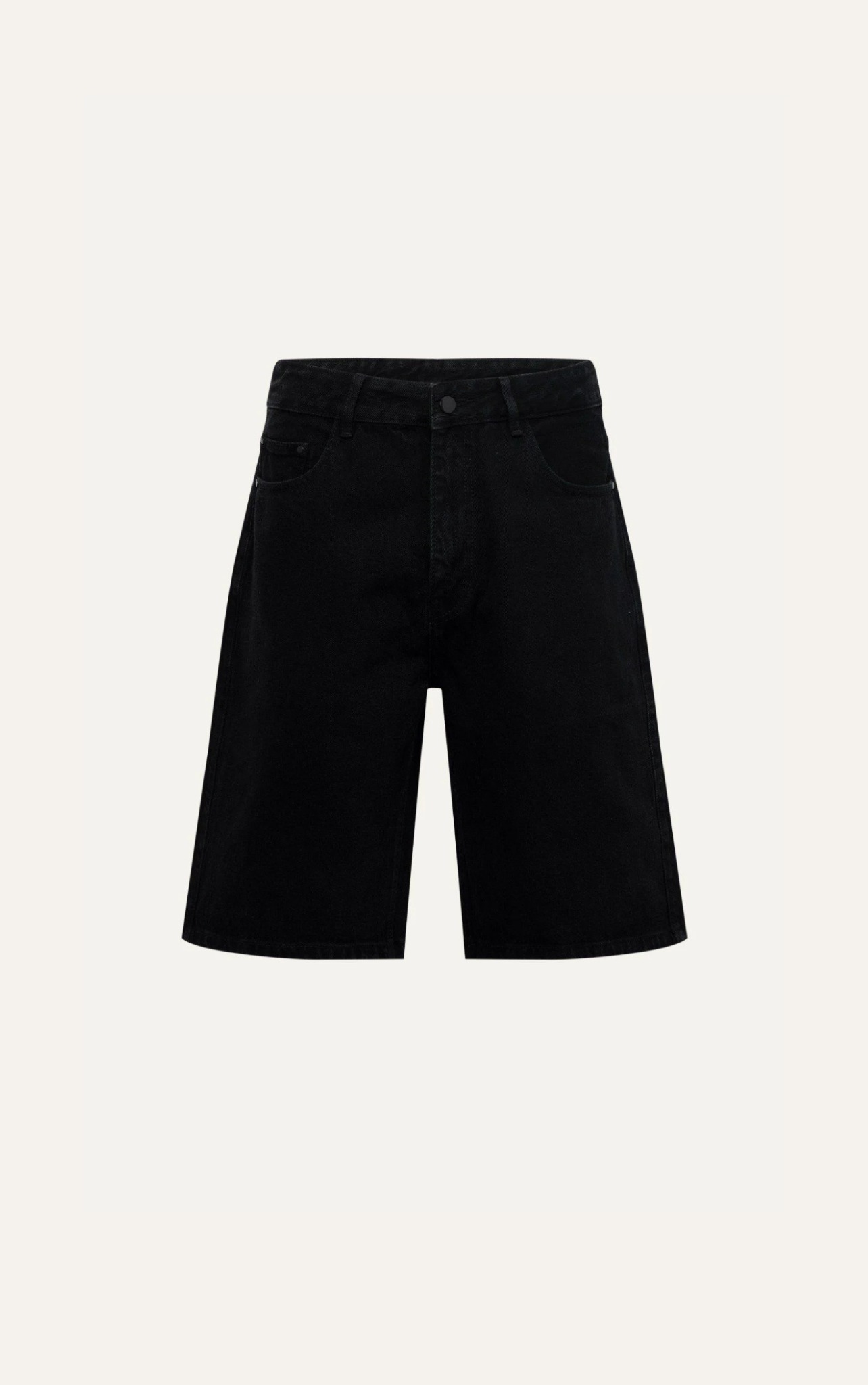 AG04 FACTORY LOOSE FIT BAGGY SHORT JEANS - BLACK