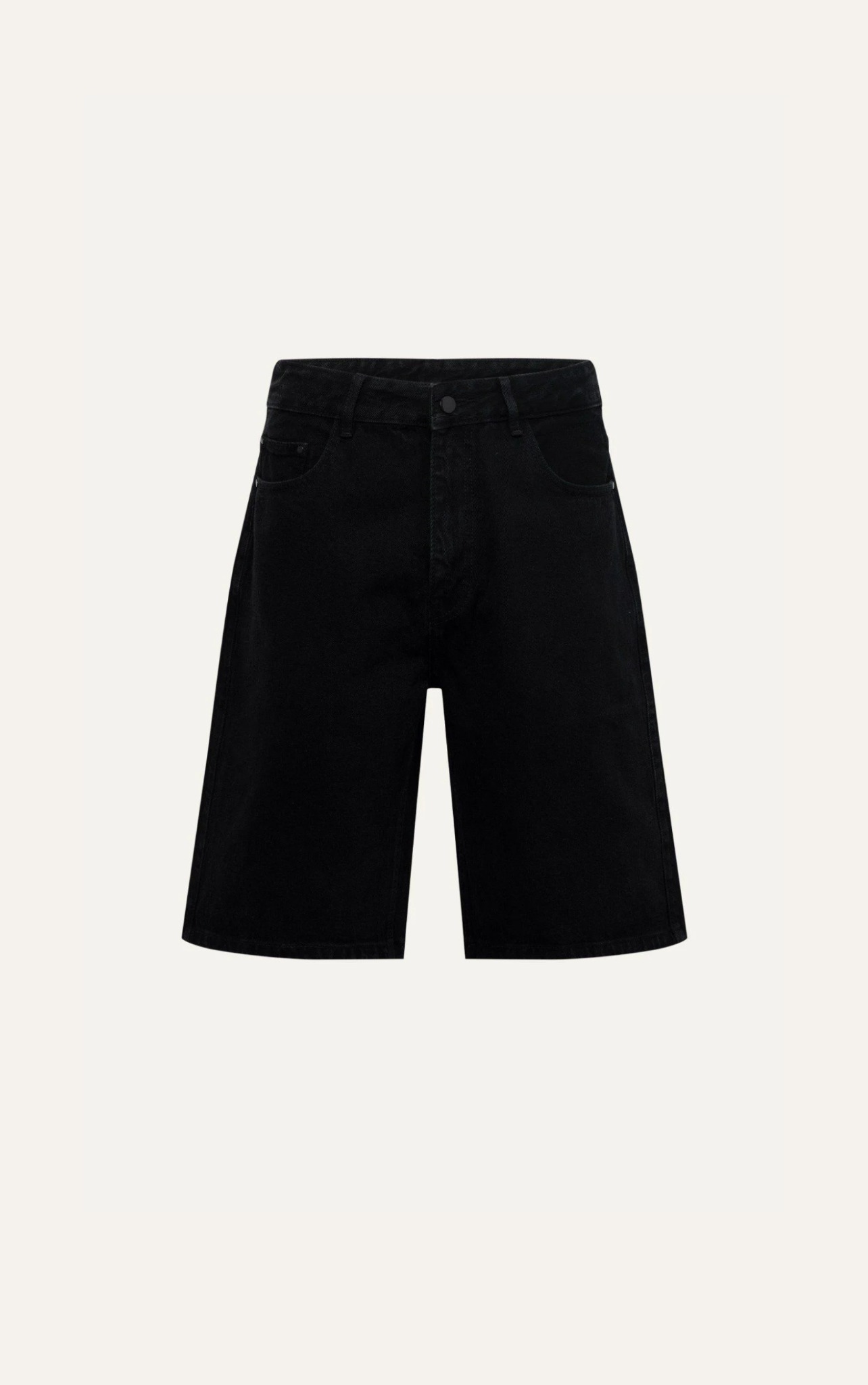 AG04 STUDIO REGULAR FIT BAGGY SHORT JEANS - BLACK