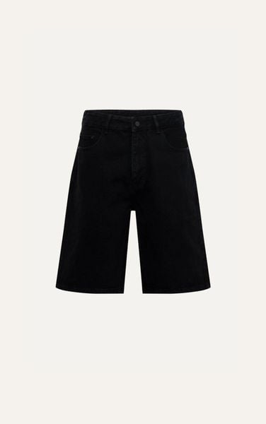  AG04 FACTORY LOOSE FIT BAGGY SHORT JEANS - BLACK