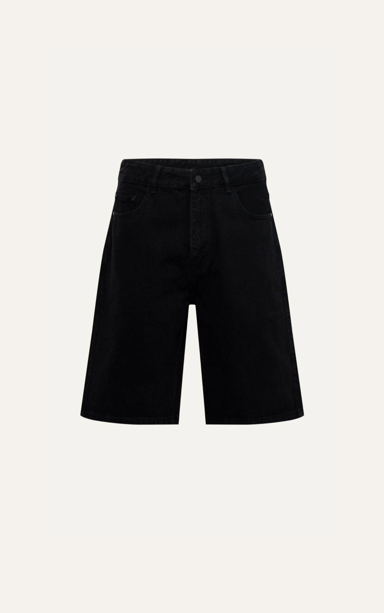  AG04 STUDIO REGULAR FIT BAGGY SHORT JEANS - BLACK 