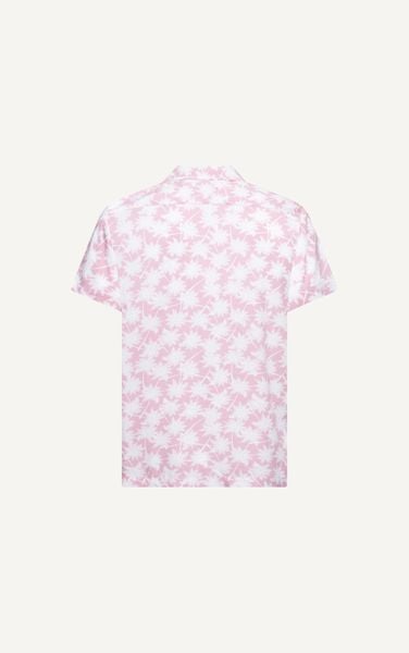  AG530 STUDIO LOOSE FIT NEW DESIGN FLOWER CUBAN SHIRT - PINK 