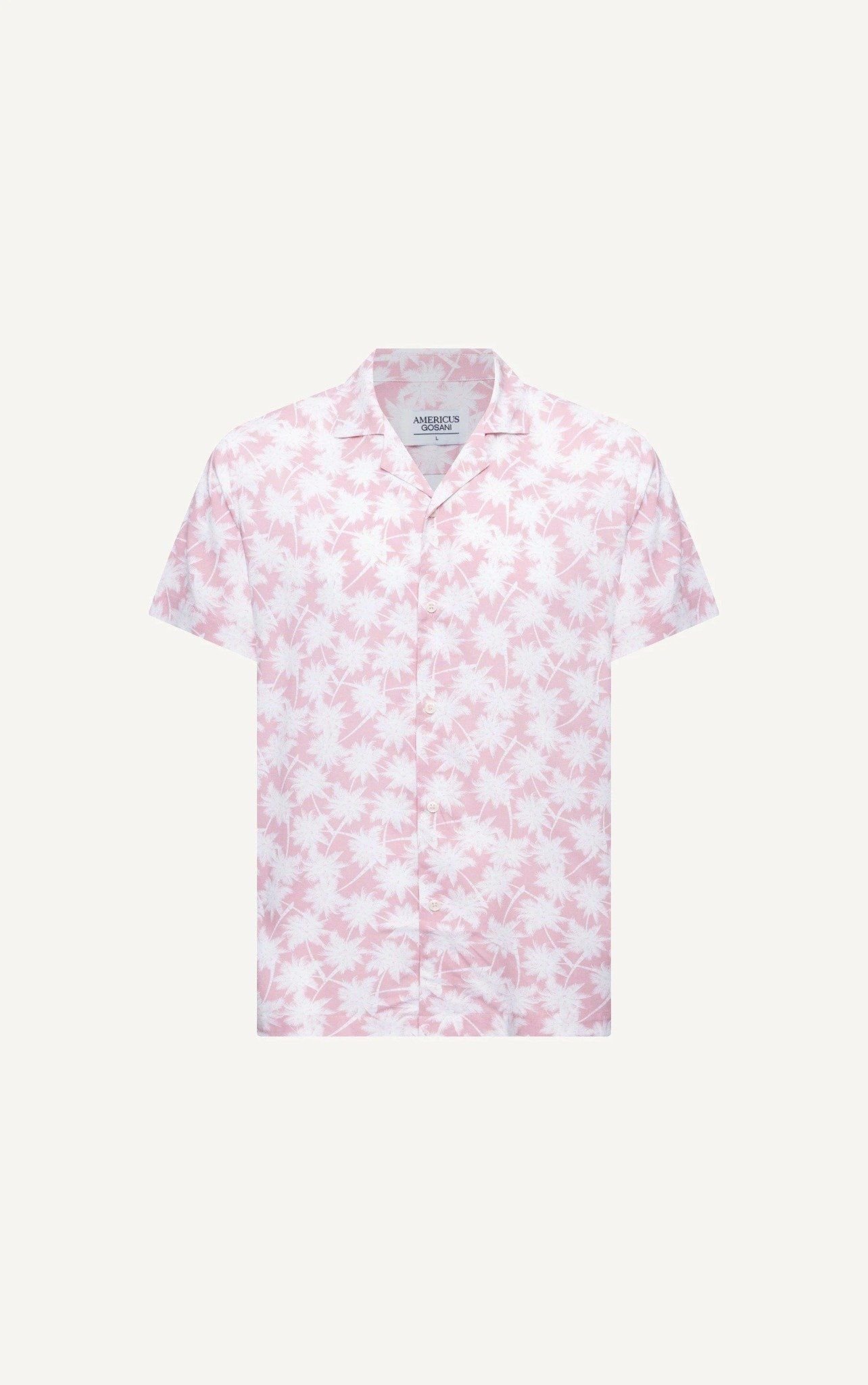  AG530 STUDIO LOOSE FIT NEW DESIGN FLOWER CUBAN SHIRT - PINK 