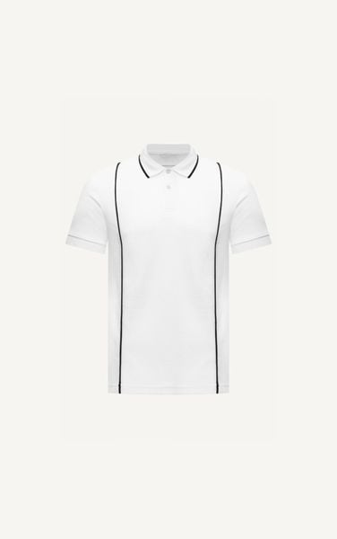  AG61 PREMIUM SLIMFIT VERTICAL STRIPED POLO - WHITE