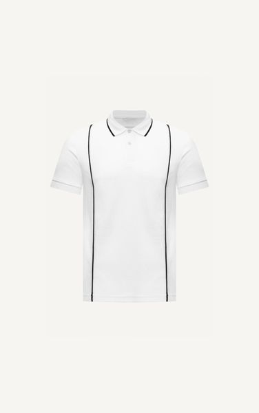  AG61 PREMIUM SLIMFIT NEW VERTICAL STRIPED POLO - WHITE