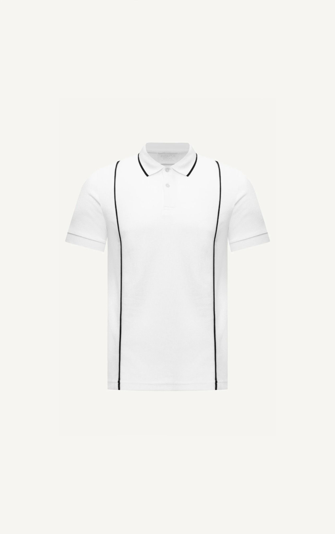  AG61 PREMIUM SLIMFIT NEW VERTICAL STRIPED POLO - WHITE 