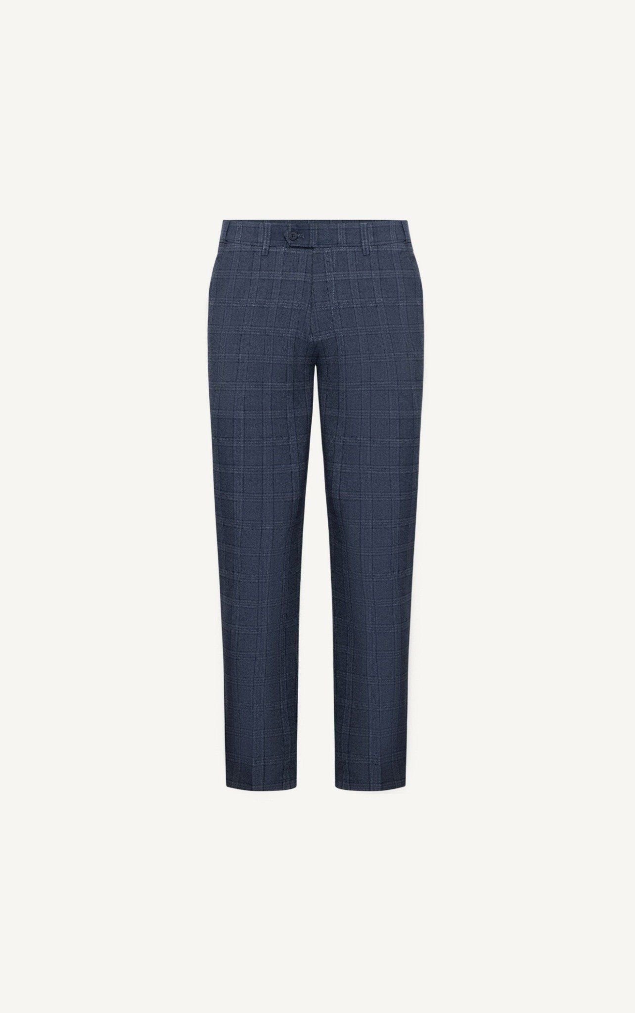  AG505 PREMIUM SLIMFIT CHECKED TROUSERS - DARK BLUE 