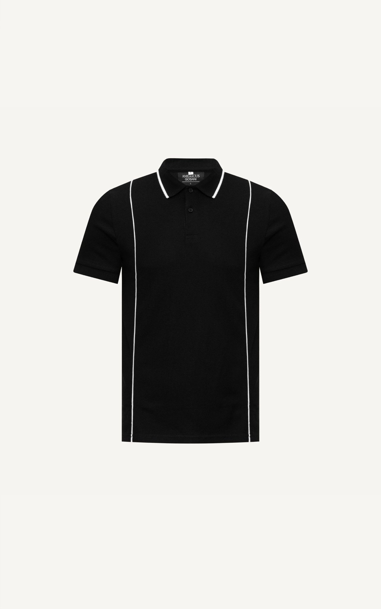 AG61 PREMIUM SLIMFIT VERTICAL STRIPED POLO - BLACK