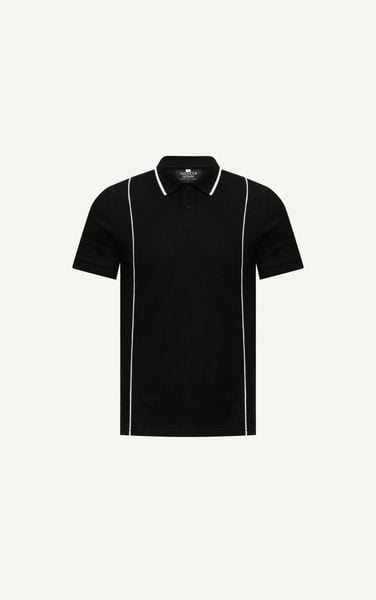  AG61 PREMIUM SLIMFIT VERTICAL STRIPED POLO - BLACK