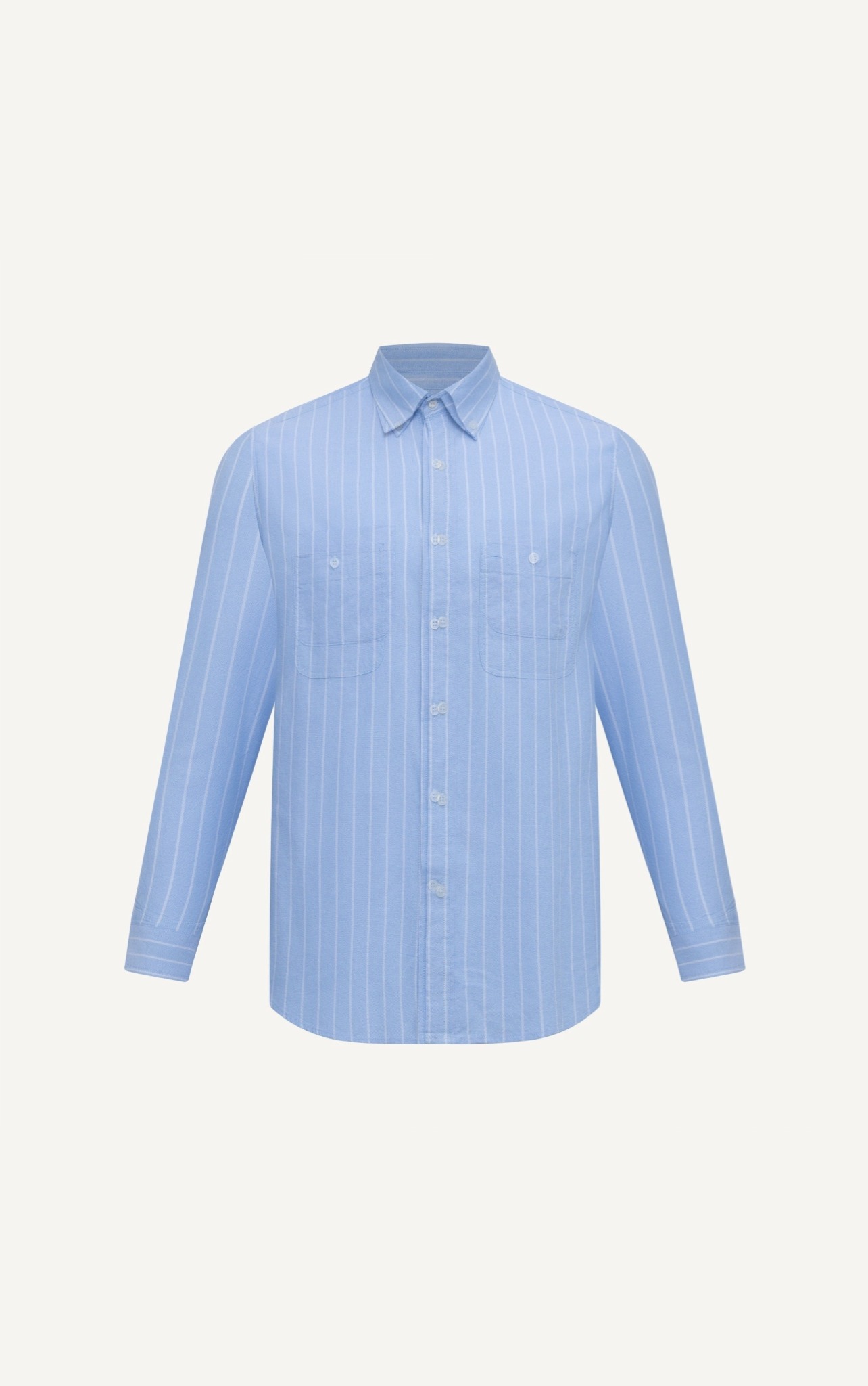 AG297 STUDIO REGULAR FIT TWO POCKET STRIPED SHIRT - LIGHT BLUE