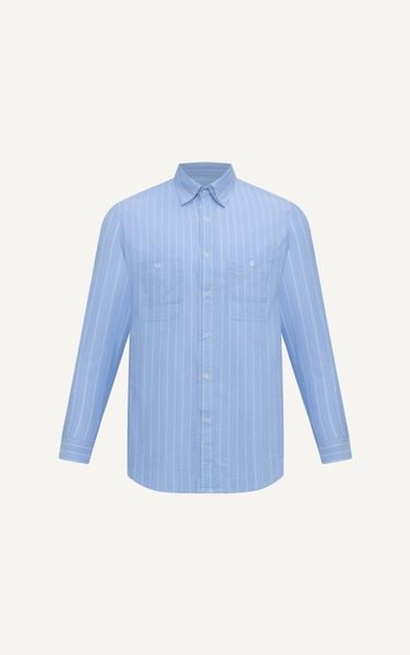  AG297 STUDIO REGULAR FIT TWO POCKET STRIPED SHIRT - LIGHT BLUE