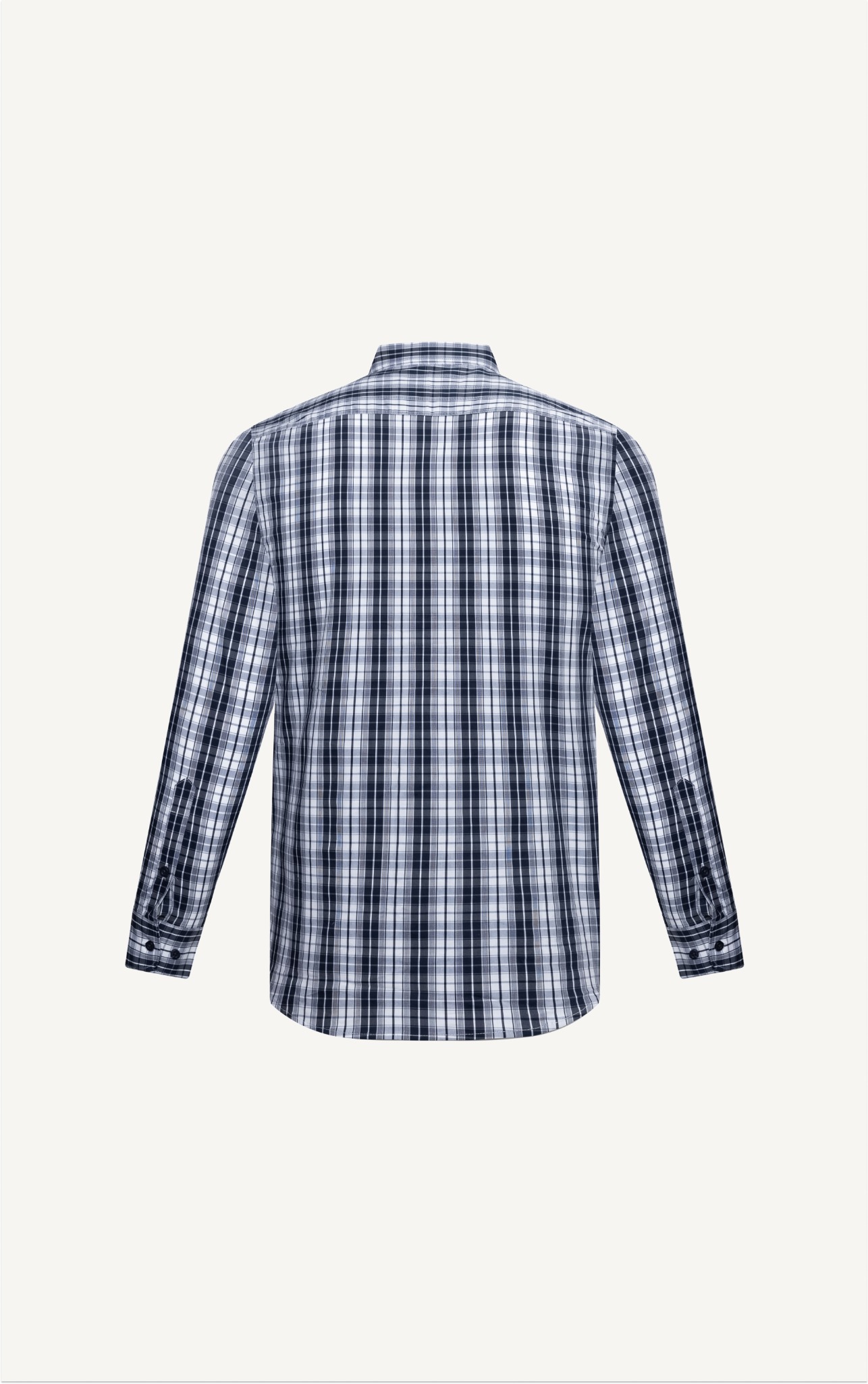 AG856 FACTORY SLIMFIT MICRO CHECKED SHIRT - DARK BLUE