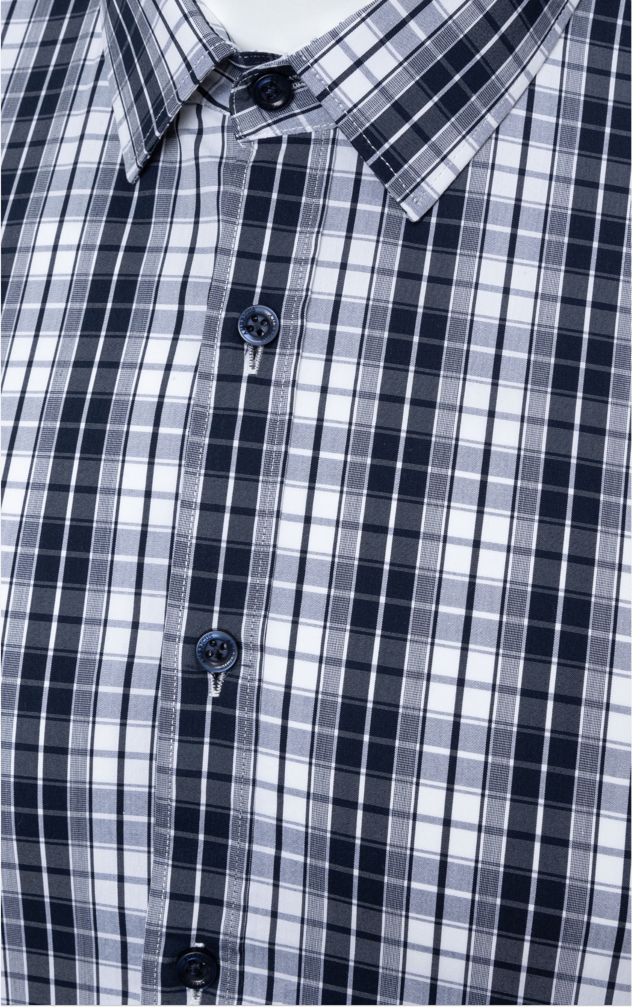 AG856 FACTORY SLIMFIT MICRO CHECKED SHIRT - DARK BLUE