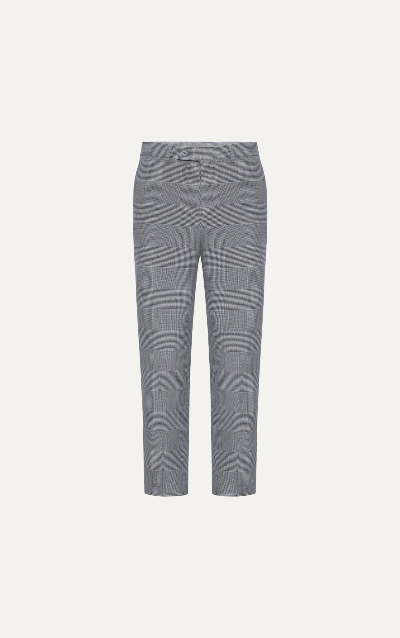  AG88 PREMIUM SLIMFIT “PRINCE OF WALE” CHECKED TROUSERS - GREY 