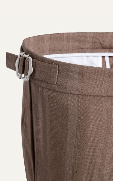  AG06 PREMIUM SLIMFIT SIDETAB TROUSERS - BROWN 