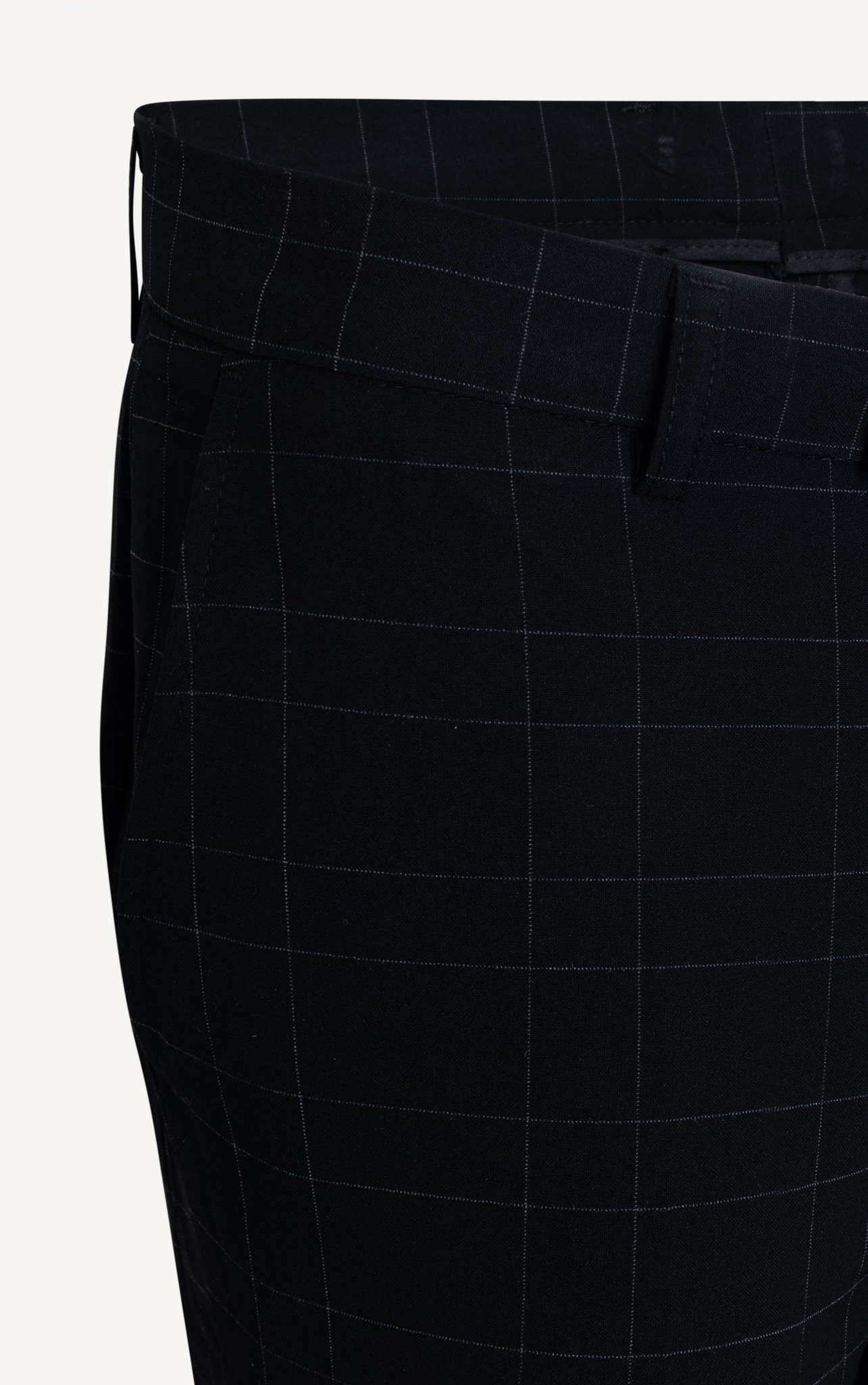 AG097 PREMIUM SLIMFIT CHECKED TROUSERS - BLACK