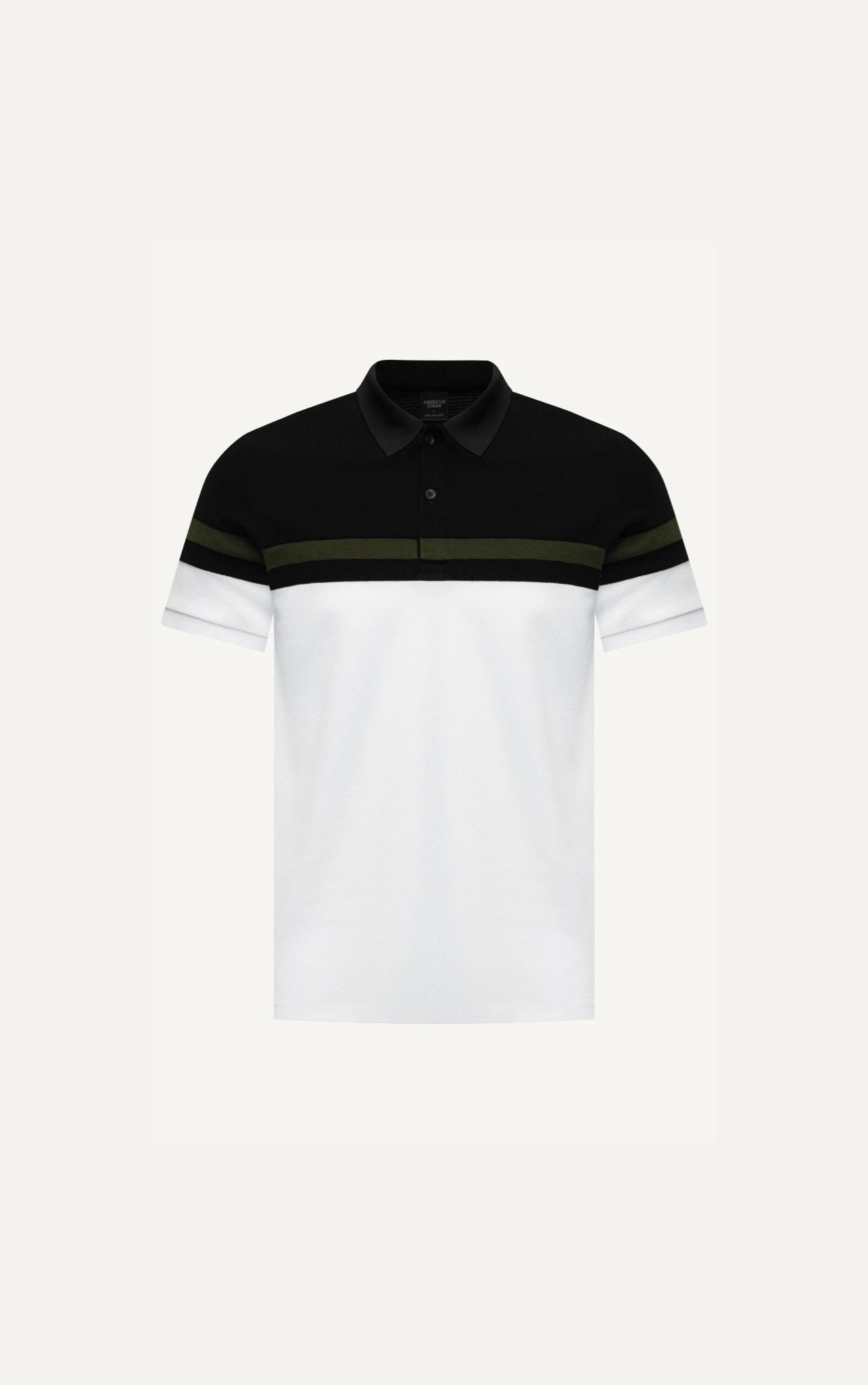 T43 FACTORY SLIMFIT NEW STRIPED CHEST POLO - BLACK