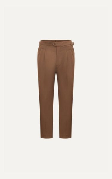  AG03 PREMIUM REGULAR FIT SIDETAB TROUSERS - BROWN