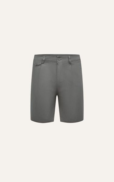  AG513 STUDIO SLIMFIT PLEATED CHINO KHAKI SHORT - LIGHT GREY