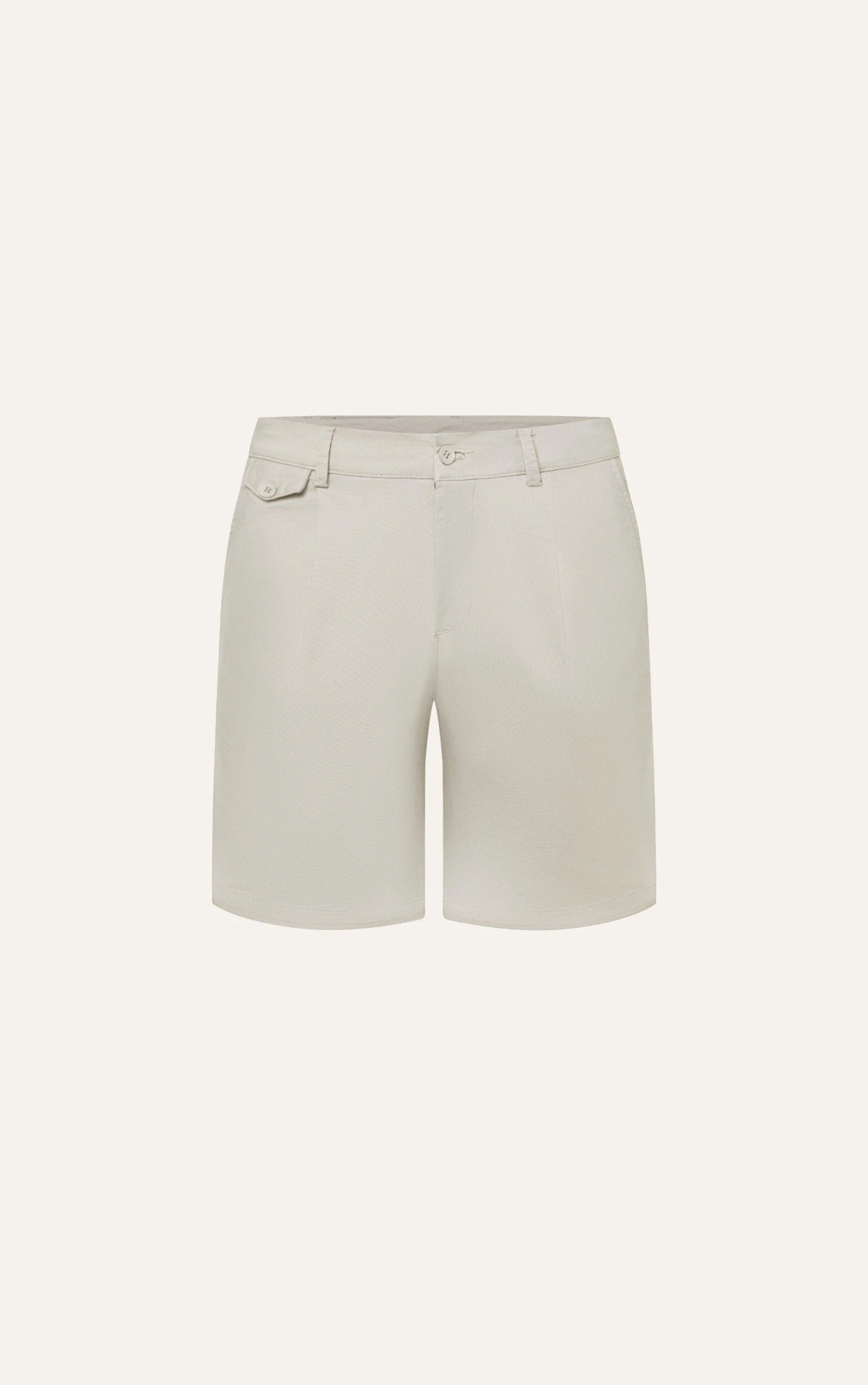 AG512 STUDIO SLIMFIT PLEATED CHINO KHAKI SHORT - OFF WHITE