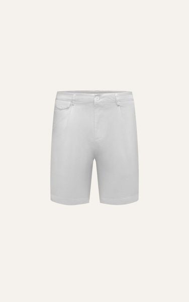  AG517 STUDIO SLIMFIT PLEATED CHINO KHAKI SHORT - WHITE