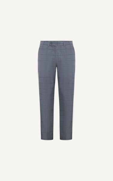  AG099 PREMIUM SLIMFIT CHECKED TROUSERS -  LIGHT GREY