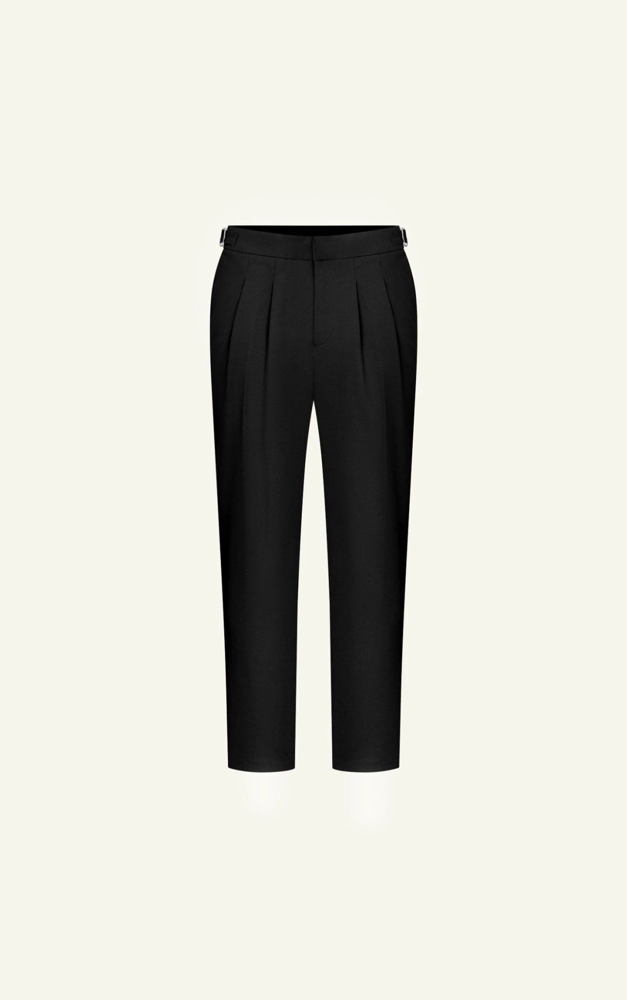 AG10 PREMIUM REGULAR FIT SIDETAB TROUSERS - BLACK