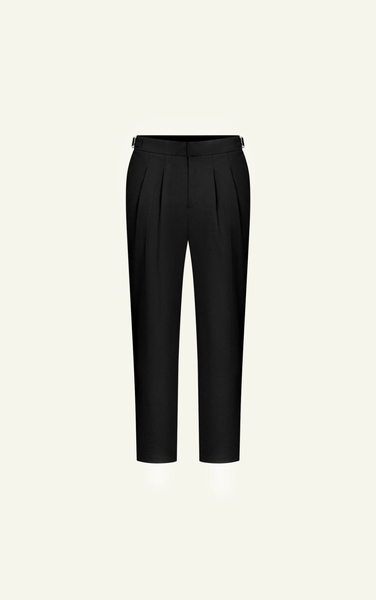  AG10 PREMIUM REGULAR FIT SIDETAB TROUSERS - BLACK