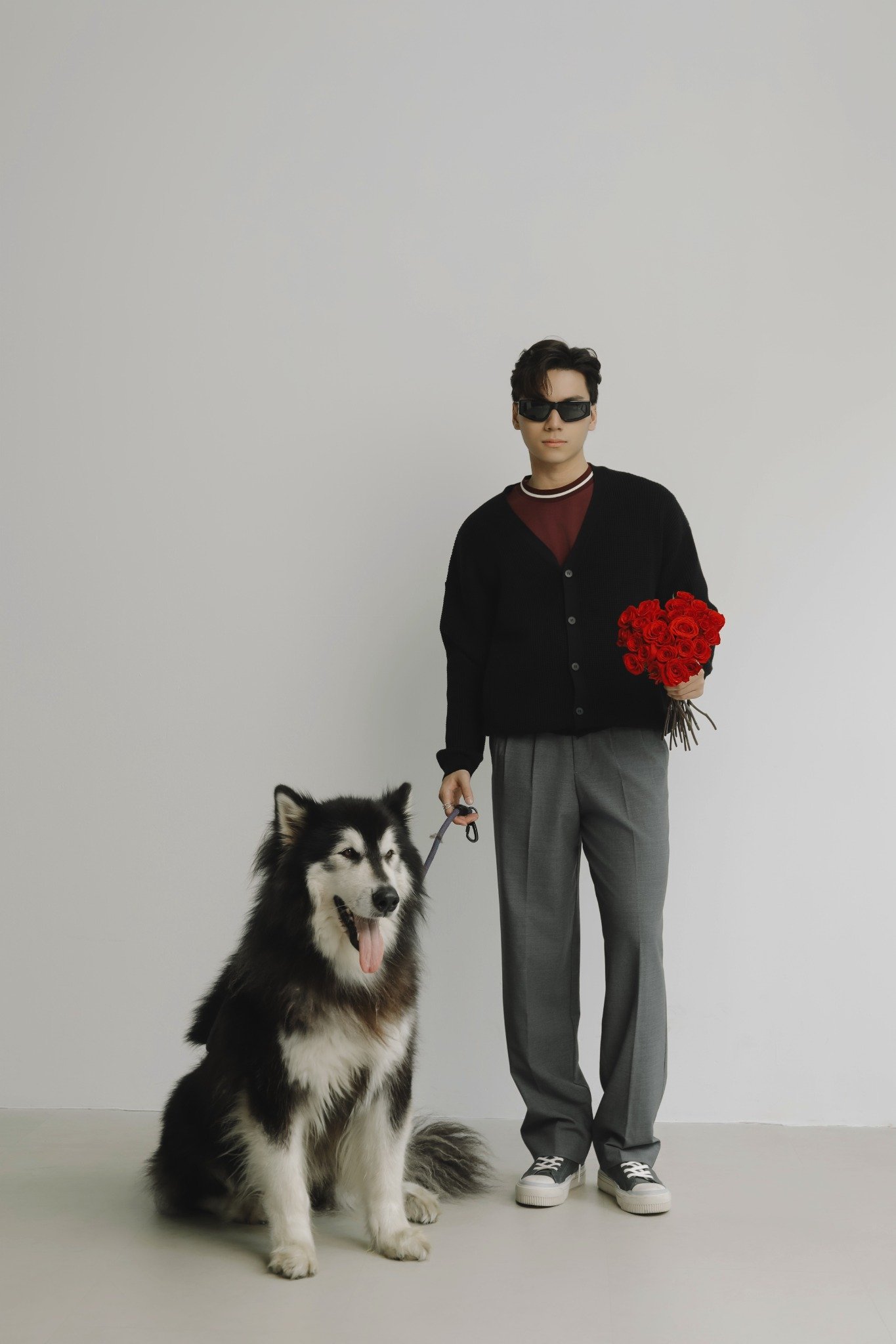 AG733 STUDIO REGULAR FIT CARDIGAN - BLACK