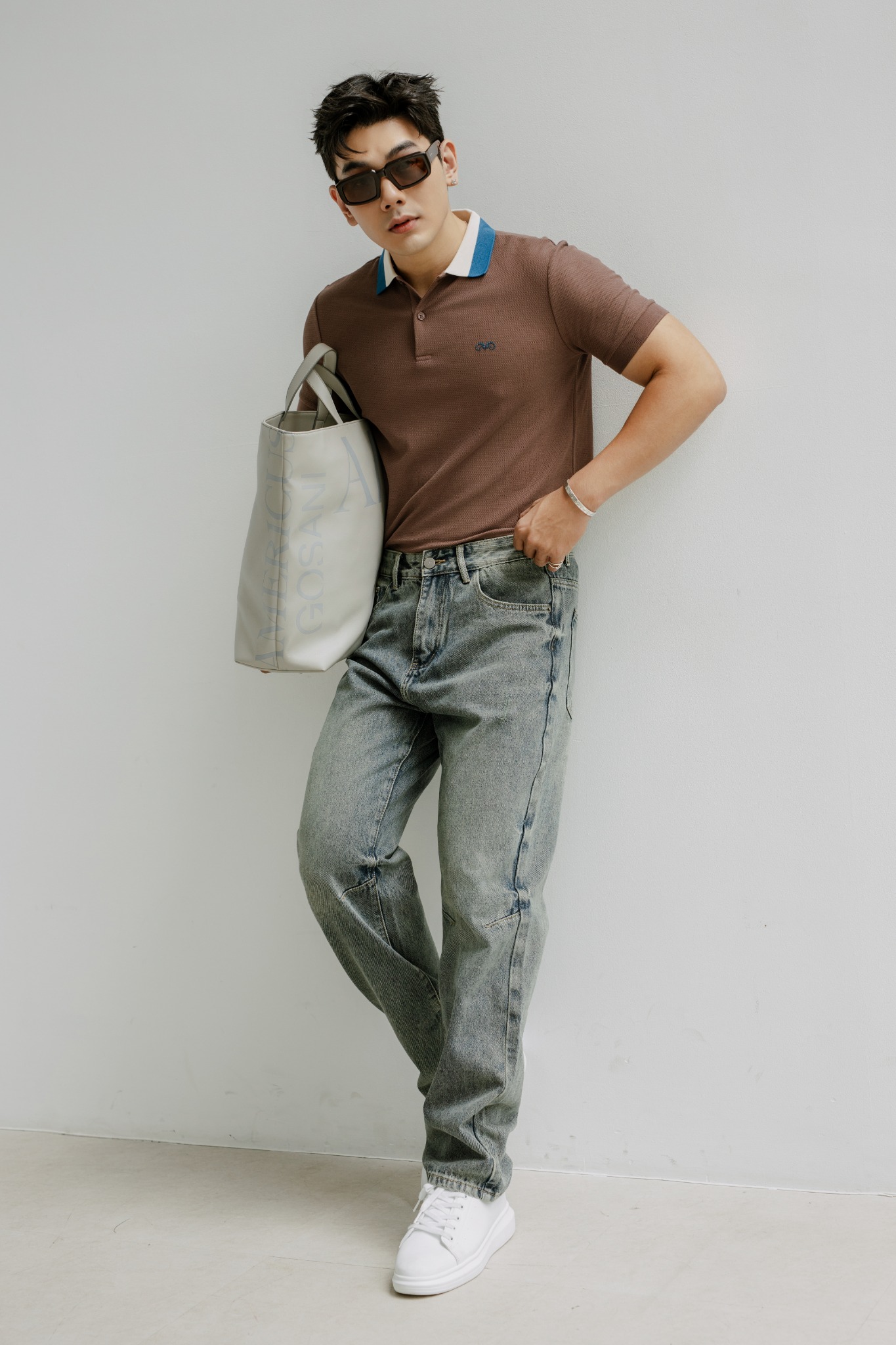 AG880 PREMIUM SLIMFIT POLO - BROWN