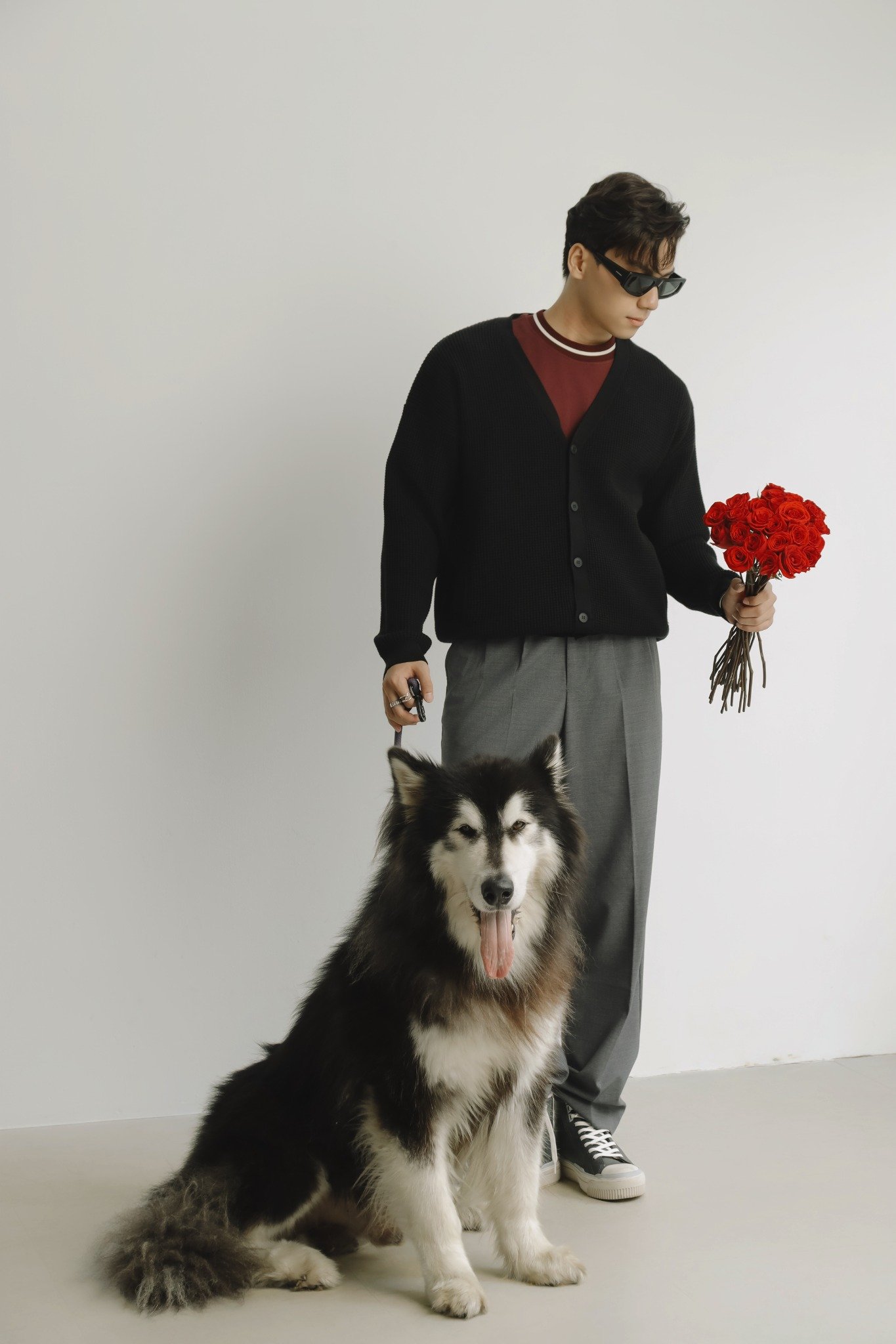 AG733 STUDIO REGULAR FIT CARDIGAN - BLACK