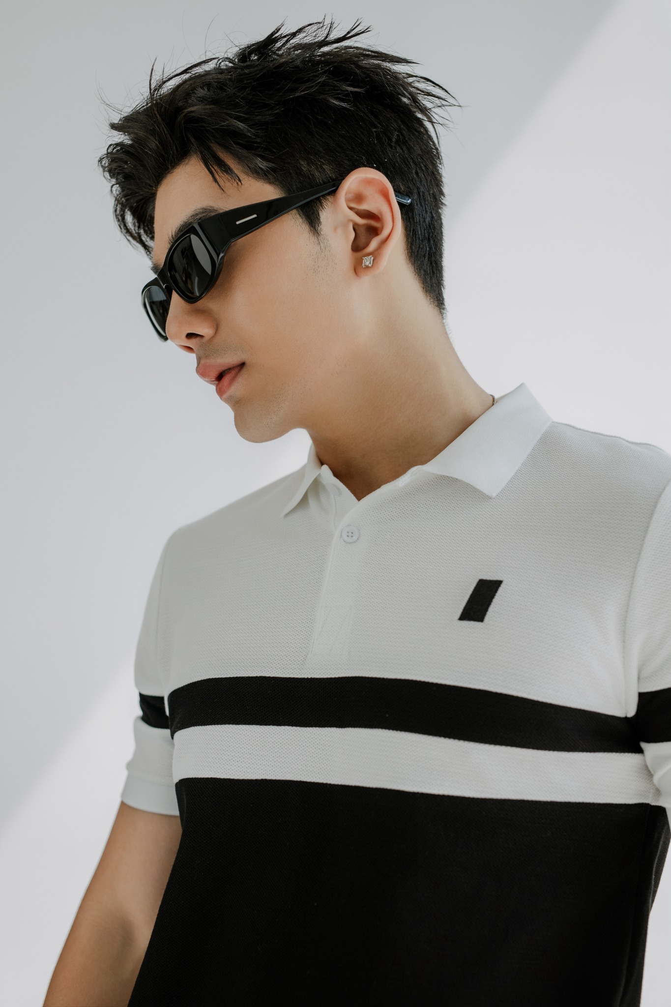 T60 FACTORY SLIMFIT STRIPED POLO - WHITE