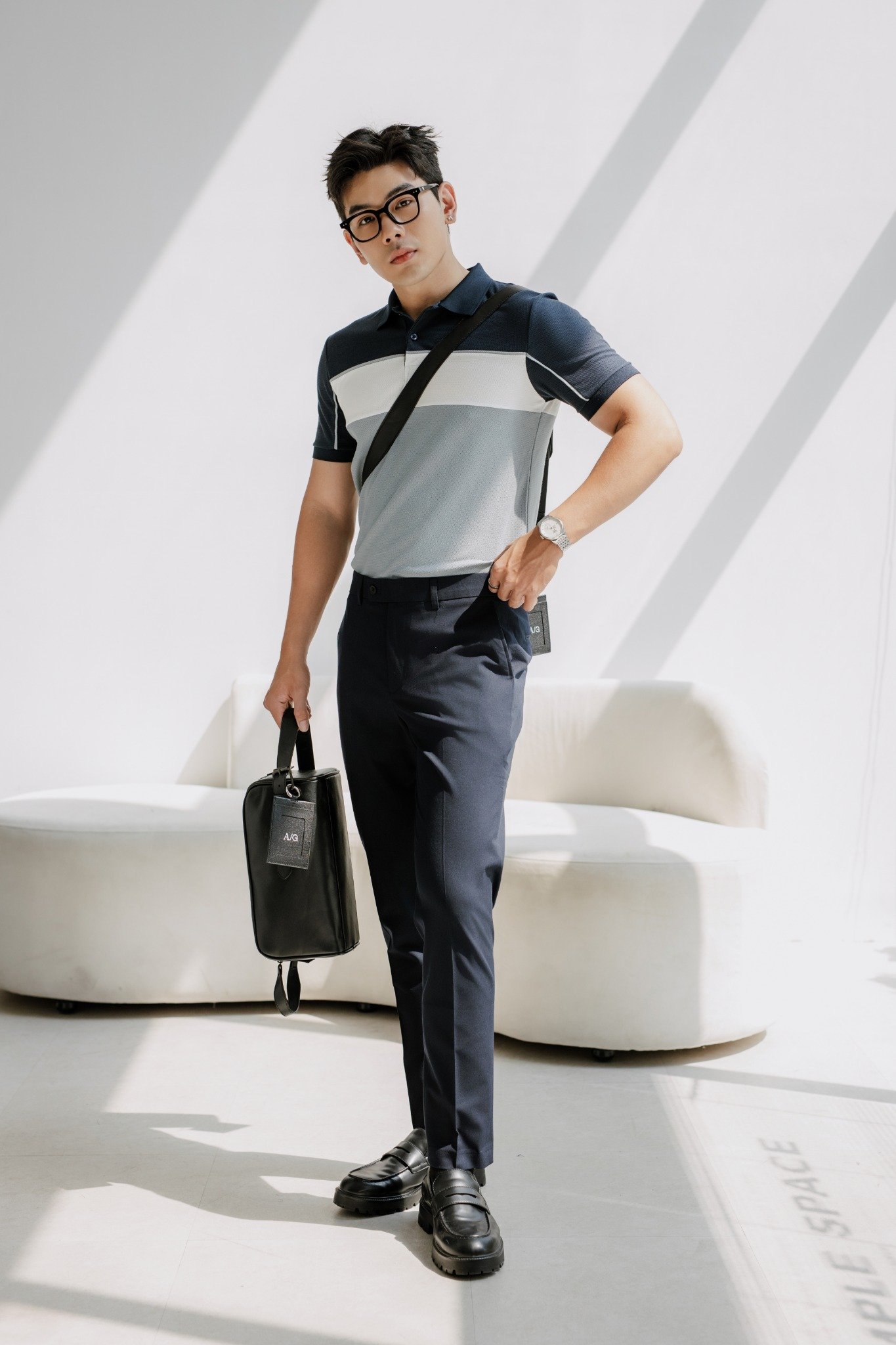 N57 FACTORY SLIMFIT ESSENTIAL TROUSERS - DARK BLUE