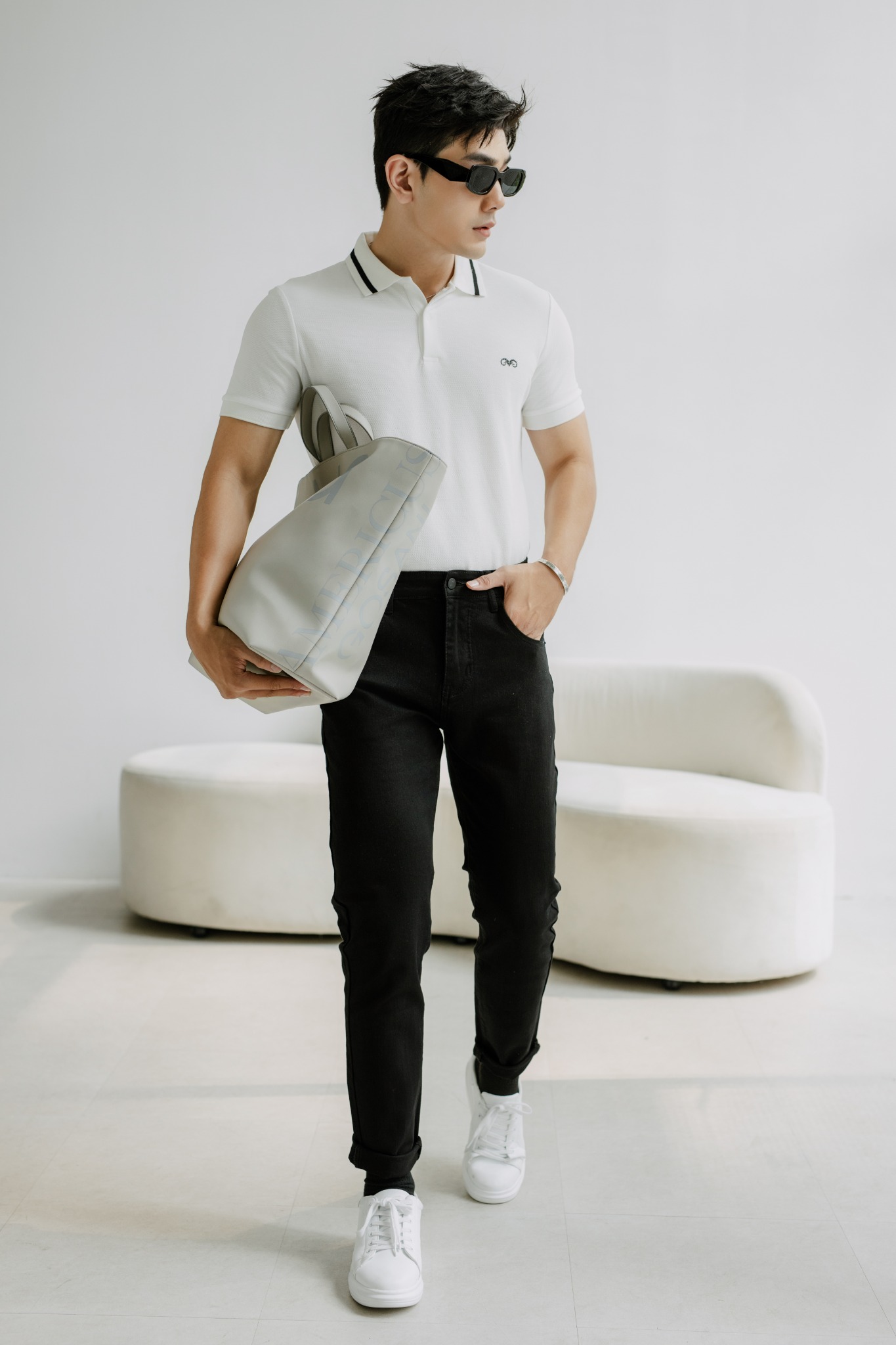 AG81 PREMIUM SLIMFIT POLO - WHITE