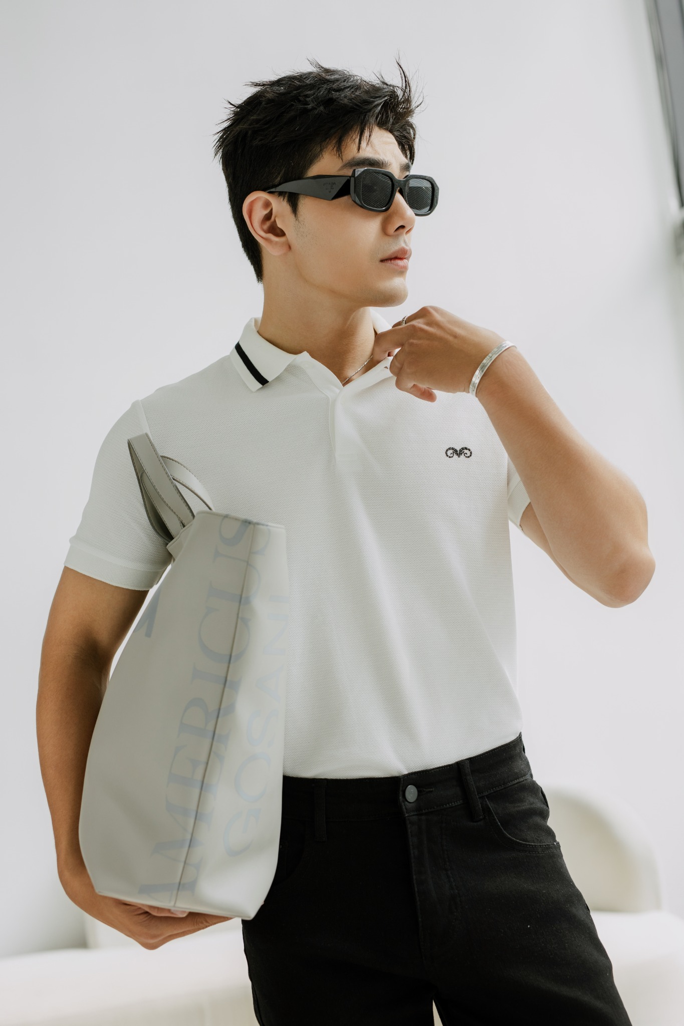 AG81 PREMIUM SLIMFIT POLO - WHITE