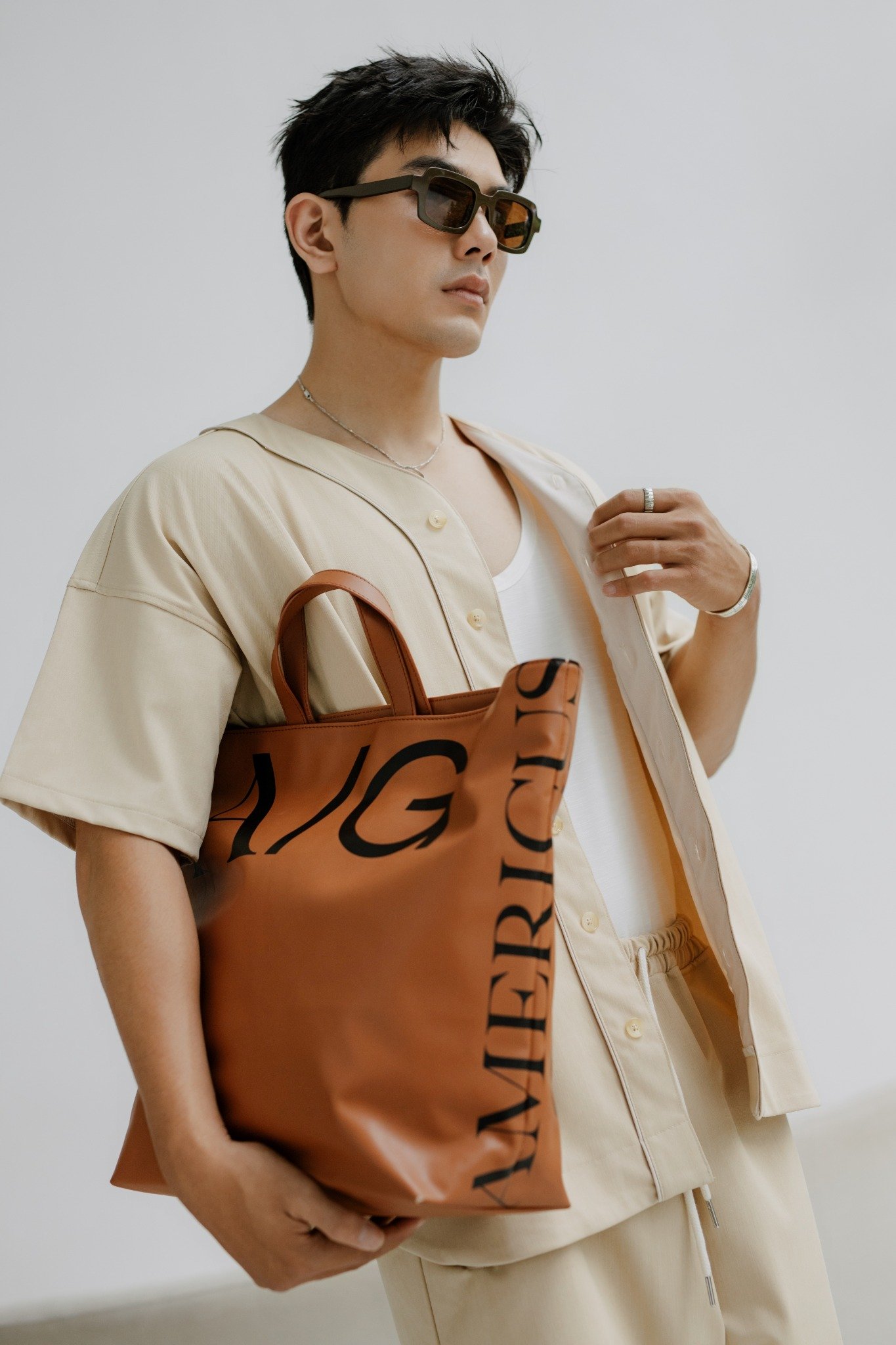 AG24 STUDIO LOOSE FIT CUBAN SHIRT - BEIGE