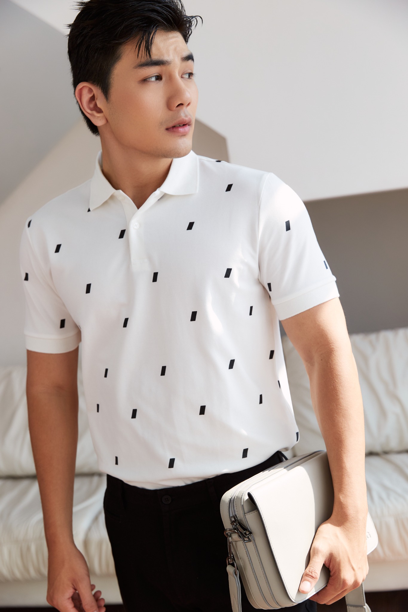 AG73 PREMIUM SLIMFIT DETAIL POLO - WHITE