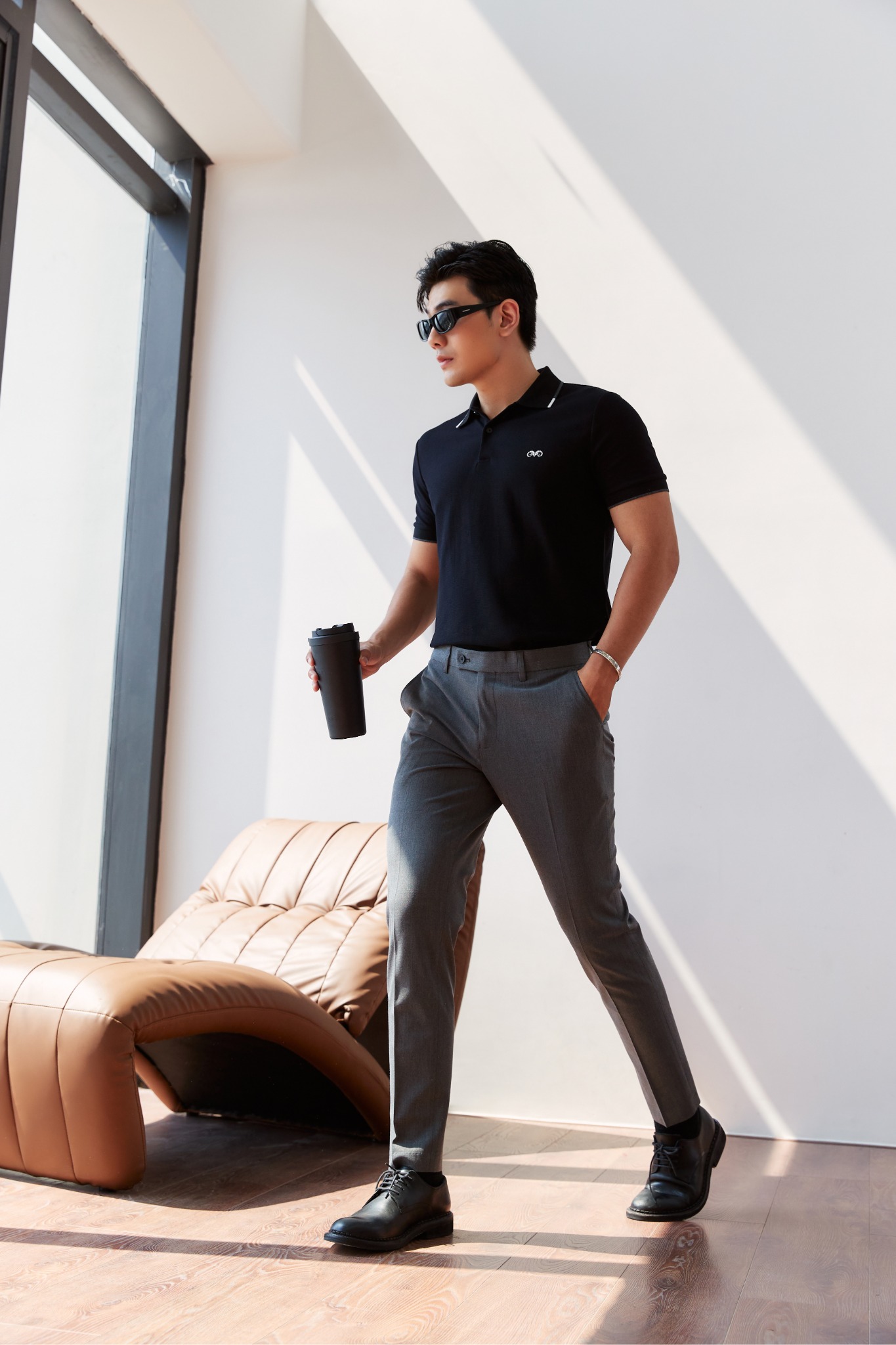 AG75 PREMIUM SLIMFIT POLO - BLACK