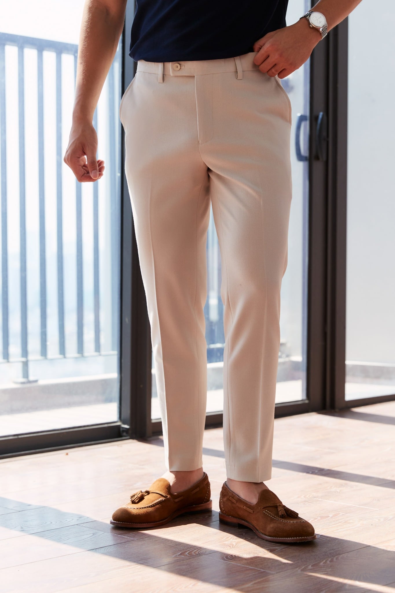 AGP1 PREMIUM SLIMFIT TROUSERS - BEIGE