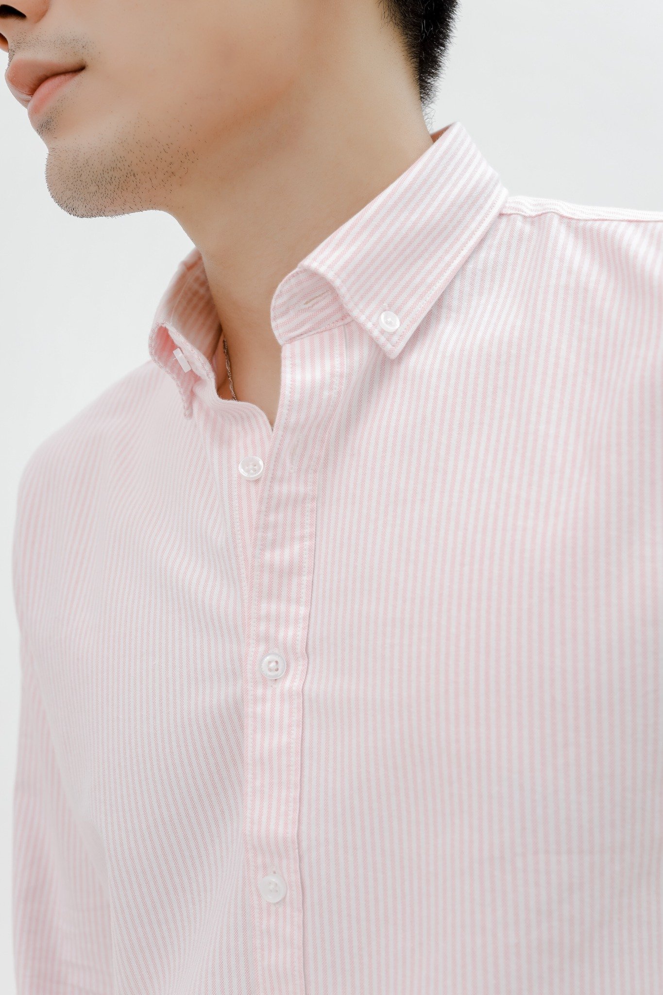 AG75 PREMIUM SLIMFIT SMALL STRIPED OXFORD SHIRT - PINK