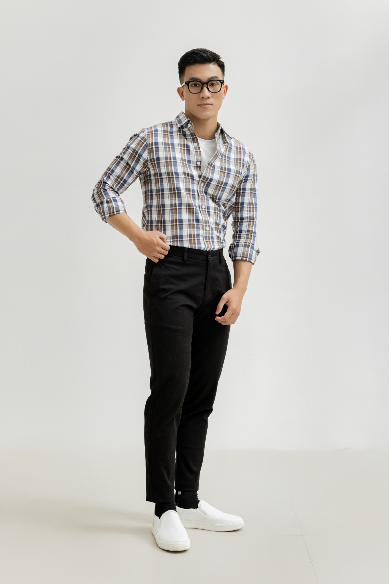H311 FACTORY REGULAR FIT MIX COLOR CHECKED SHIRT - YELLOW