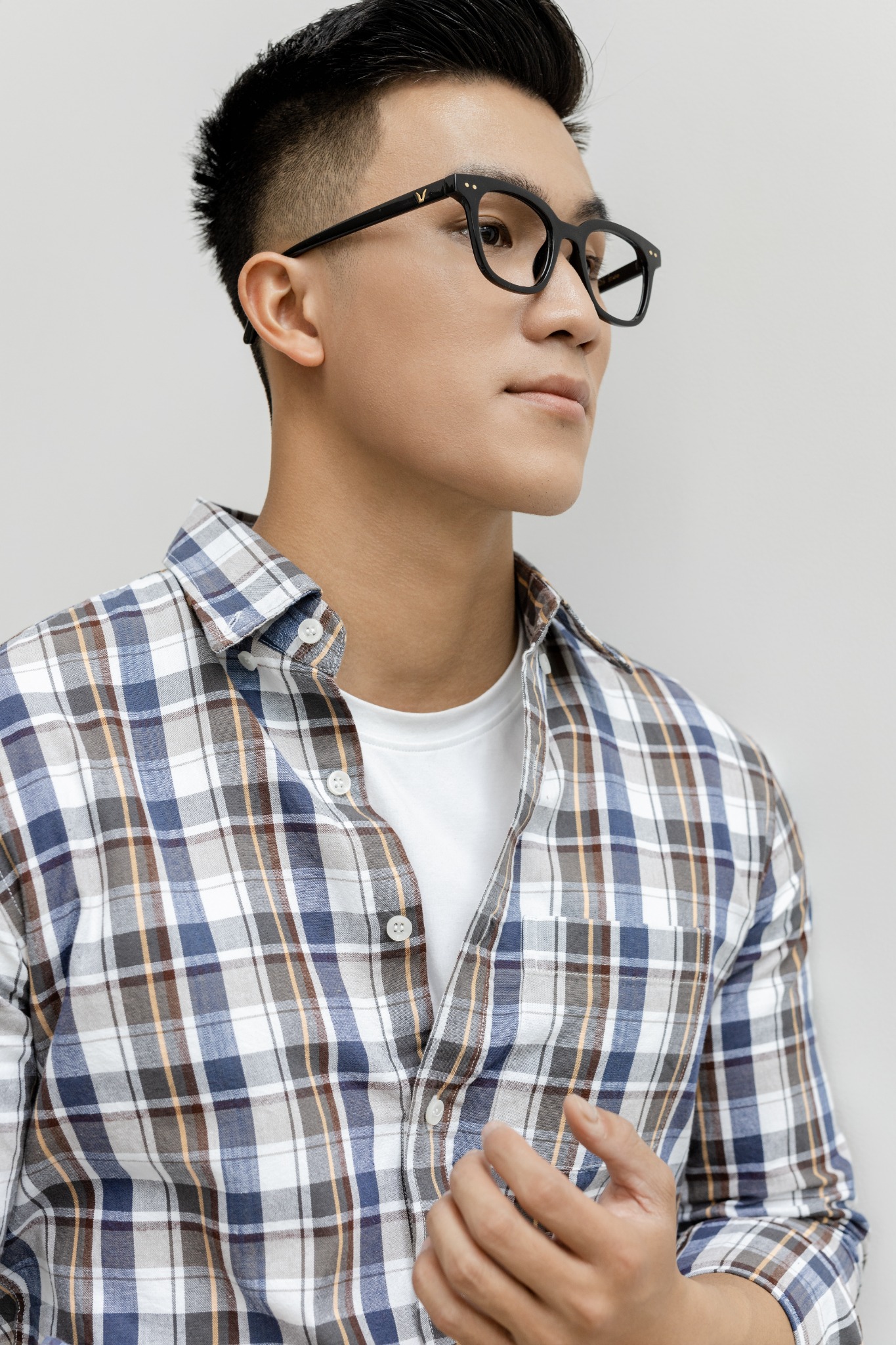H311 FACTORY REGULAR FIT MIX COLOR CHECKED SHIRT - YELLOW
