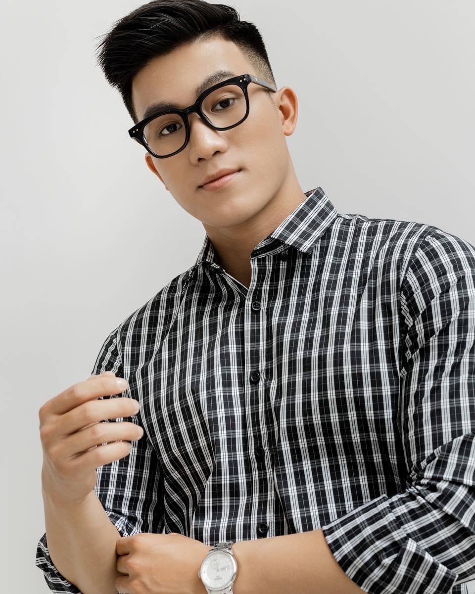 AG856 FACTORY SLIMFIT MICRO CHECKED SHIRT - BLACK