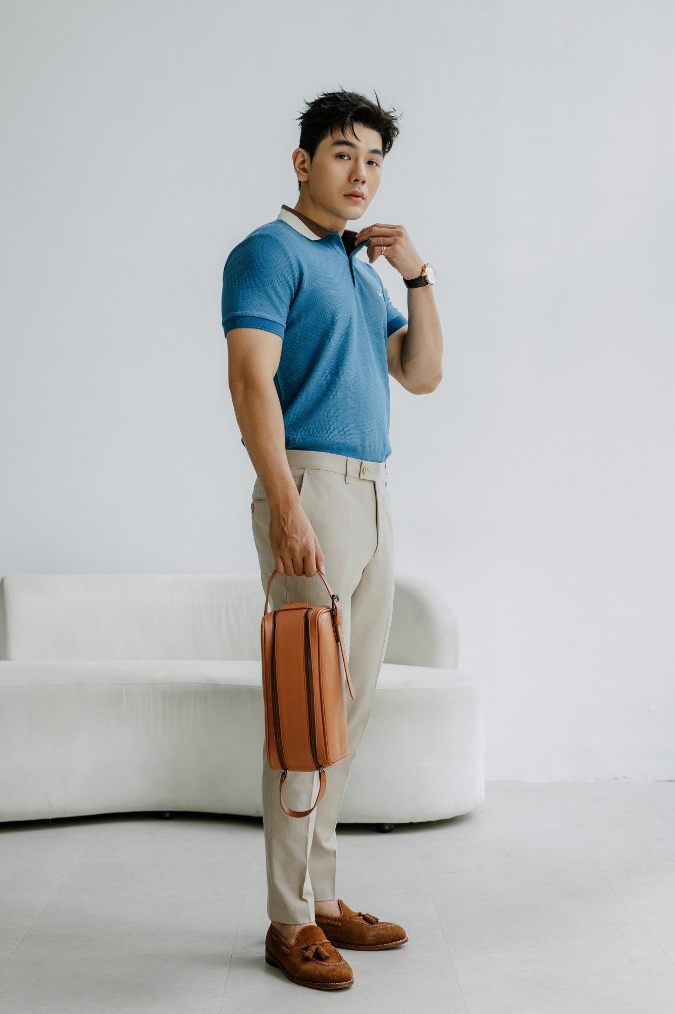 AG880 PREMIUM SLIMFIT POLO - COBALT BLUE