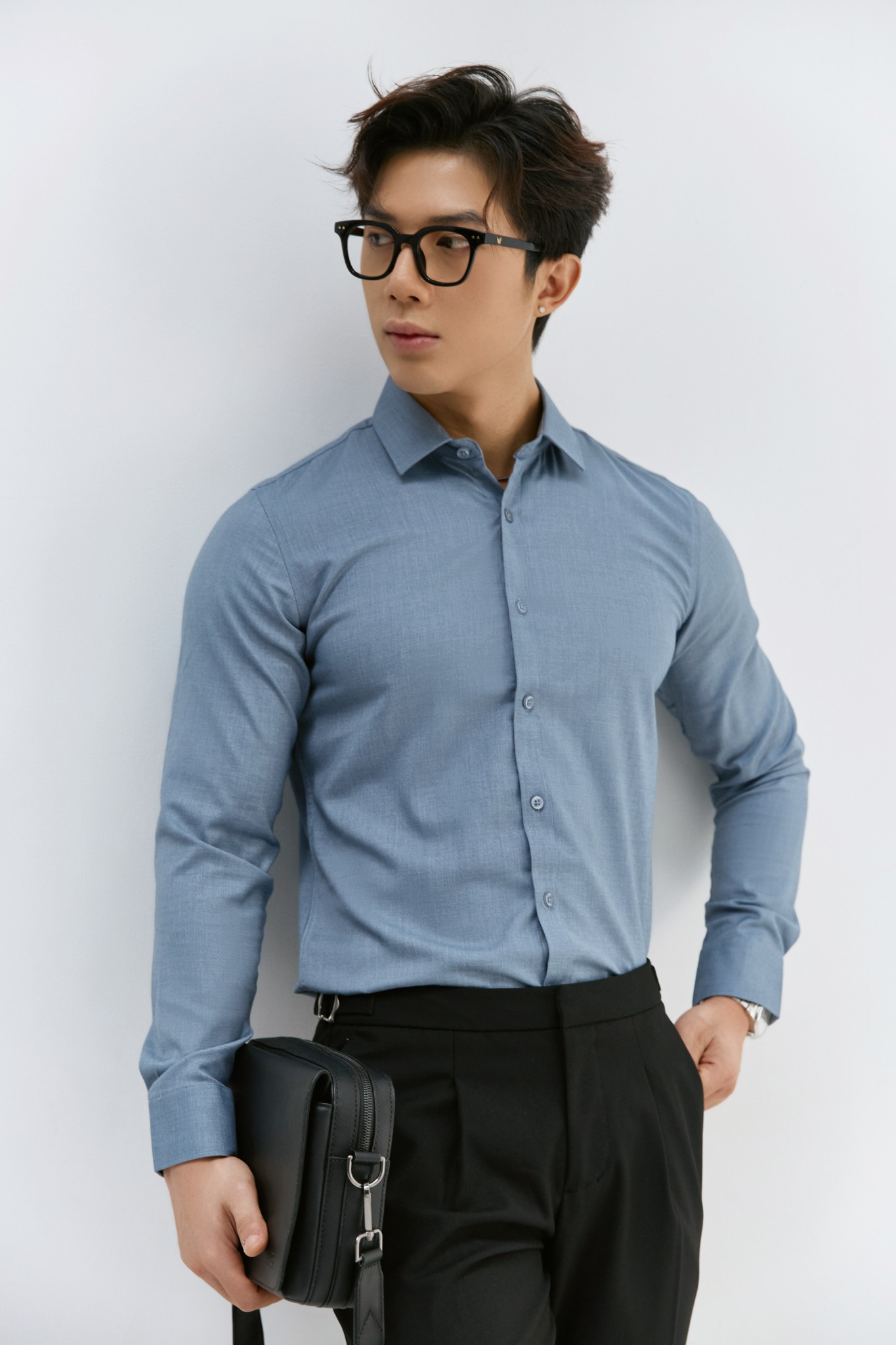 AG51 PREMIUM SLIMFIT NEW SHIRT - LIGHT BLUE