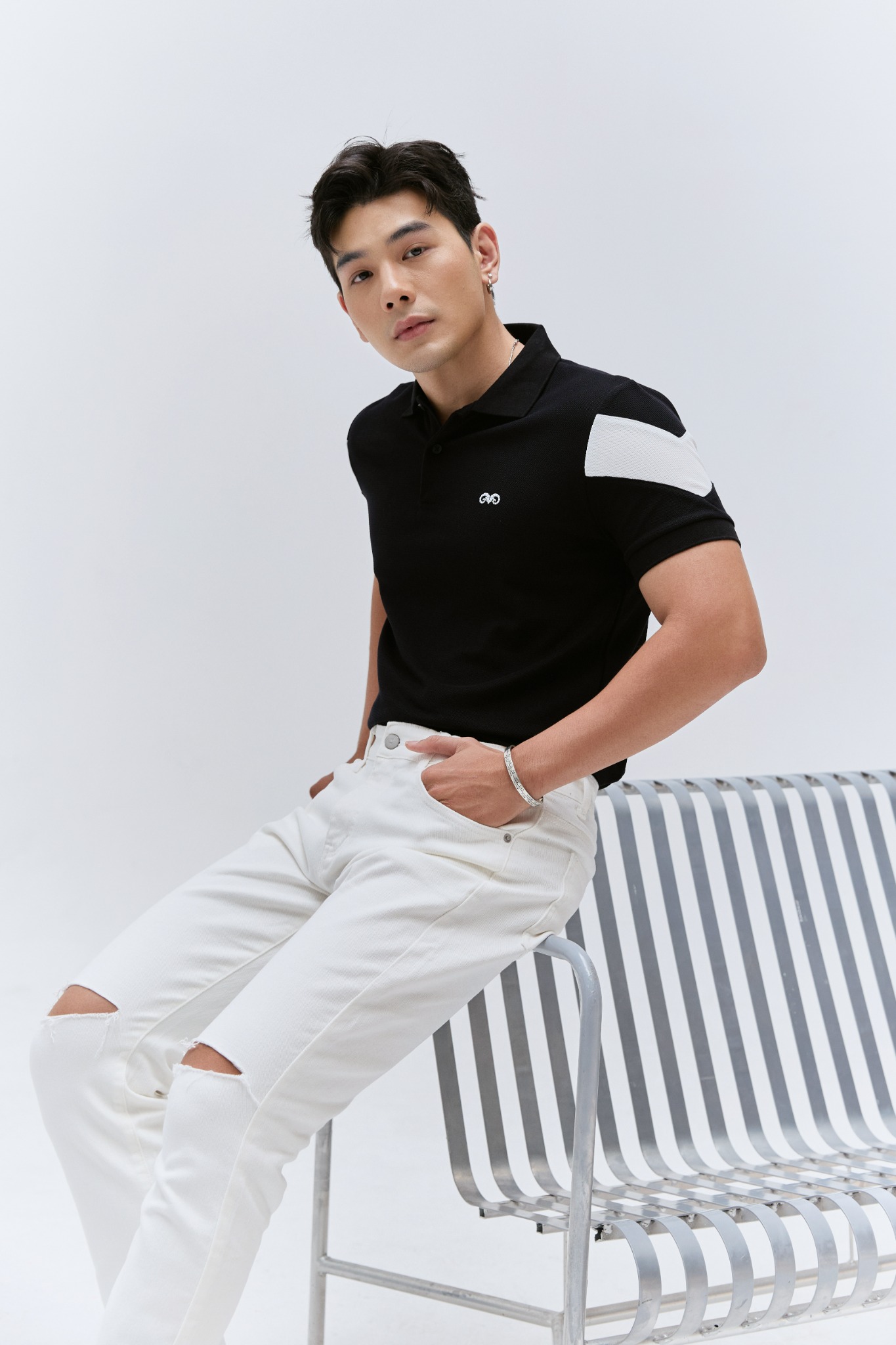 AG77 PREMIUM SLIMFIT POLO - BLACK