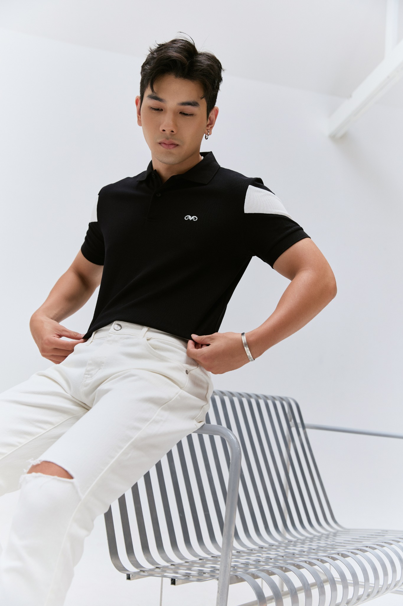 AG77 PREMIUM SLIMFIT POLO - BLACK